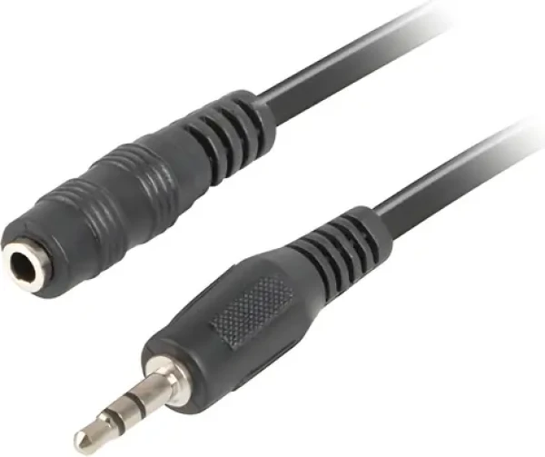 Lanberg CA-MJFJ-10CC-0015-BK čierna / Audio kábel / Jack 3.5mm (M) - Jack 3.5mm (M) / 1,5m (CA-MJFJ-10CC-0015-BK)