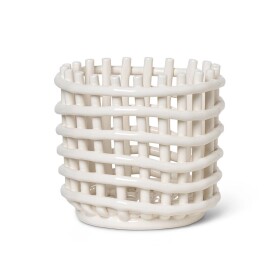 Ferm LIVING Keramický kôš Off White Small