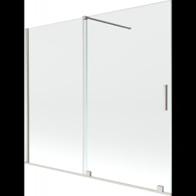 MEXEN/S - Velár dvojkrídlová posuvná vaňová zástena 180 x 150, transparent, nikel kartáčovaný 896-180-000-01-97