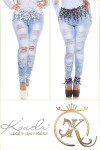 Curvy Girls! KouCla Skinny Jeans Used look+ lace black