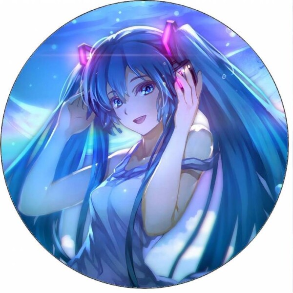 Jedlý papier anime dievča s modrými vlasmi 19,5 cm - Pictu Hap - Pictu Hap