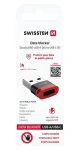 Swissten DataGUARD čierna / Nabíjací adaptér / USB-A na USB-C / blokácia dát (73501221)