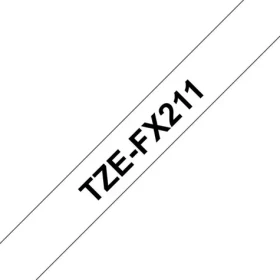 Brother TZE-FX211 biela/čierna / Páska do štítkovača / flexibilná / 6 mm / 8 m (TZE-FX211)