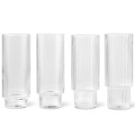 Ferm LIVING Pohár Ripple Long 300 ml – set 4 ks