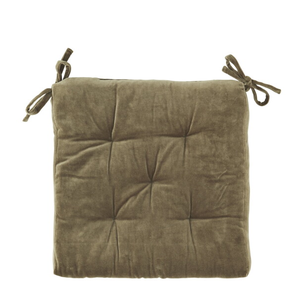 MADAM STOLTZ Zamatový sedák Dusty Green 45 × 45 cm