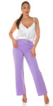 Sexy Koucla Highwaist Cloth Pants with Belt lilac L