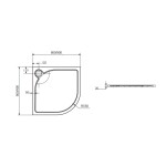 Mereo Štvrťkruhová sprchová vanička s oblým kryt. sifónu, 80x80x3 cm, vr. sif., bez nožičiek, liaty mramor CV15CS
