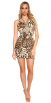 Sexy Minidress with Neckstrap in animalprint SNAKE Einheitsgroesse