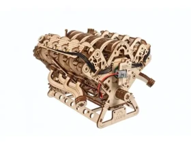 Ugears 3D drevené mechanické puzzle Motor V8