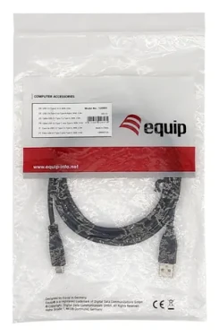 Equip čierna / USB kábel / USB-A - USB-C / USB 2.0 / 3 A / 0,3 m (128830)
