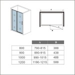 H K - Sprchové dvere BLACK SAFIR B5 120, jednokrídlové s pevnou stenou 119-121 x 185 cm SE-BLACKSAFIRB5120