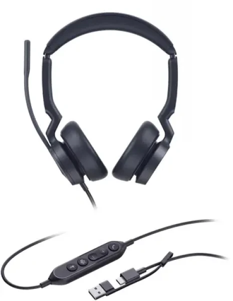 Yealink UH46 Dual (MS Teams) čierna / Stereo náhlavná súprava / mikrofón / USB-C USB-A / kábel 2,15 m (1308182)