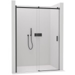 CERANO - Sprchové posuvné dvere Santoro Ľ/P - 6 mm - čierna matná, transparentné sklo - 120x195 CER-429736