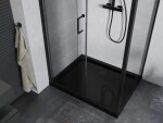MEXEN/S - Apia Sprchovací kút 140x100, transparent, čierna + vanička so sifónom 840-140-100-70-00-4070B