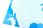 Moyo Montessori Moyo Montessori Kontrolná mapa - USA Nová - s popiskami