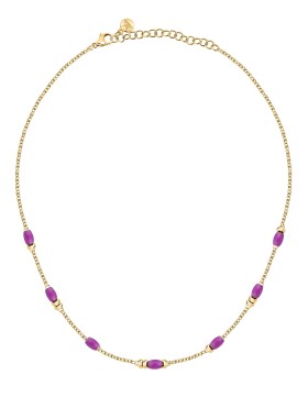 Morellato Slušivý pozlátený náhrdelník s korálkami Colori SAXQ03