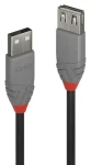Lindy Anthra Line čierna, šedá / USB predlžovací kábel / USB-A / USB 2.0 / 5 m (36705)