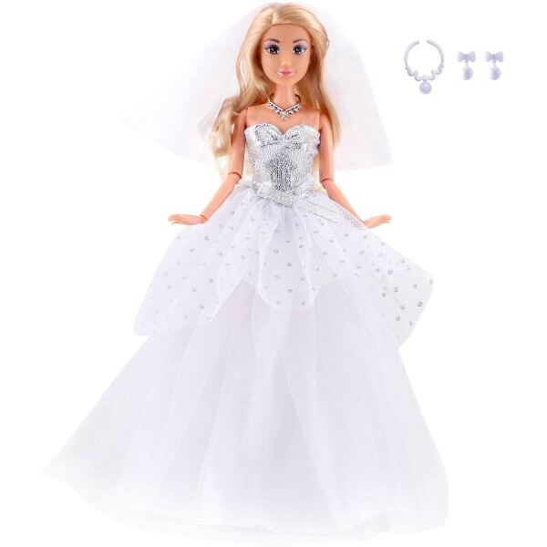 Sparkys Módna bábika v bielych svadobných šatách