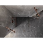 MEXEN/S - Lunar sprchovací kút štvrťkruh krídlový ľavá 100 x 80, transparent, ružové zlato 833-100L-080P-60-00