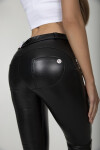 Dámske Black Leather Mid Waist XL bordó