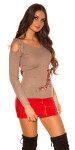 Trendy KouCla Coldshoulder Sweater with embroidery Einheitsgroesse