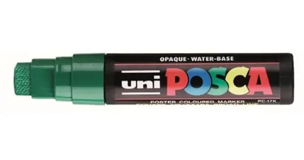 POSCA PC-17K tmavo zelená / Akrylový popisovač / hrot dláto / šírka stopy 15 mm (186363)