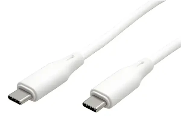 Roline USB-C - USB-C M/M silikónový biely / Nabíjací kábel / 60 W / 1 m (11.02.9126)