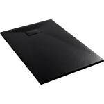 CERANO - Sprchová vanička obdélníková Gusto - SMC/minerální kompozit - strukturovaná černá matná - 80x70x3 CER-414575