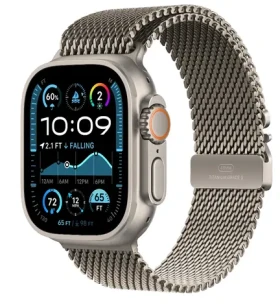 Apple Watch Ultra 2 (2024) GPS+Cellular 49mm Prírodné titánové telo - Prírodný titánový milánsky ťah (S) / 130-160 mm (MX4M3QC/A)