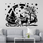 Veselá Stena Samolepka Santa Claus Farba: zelená, Veľkosť: 80 x 58 cm