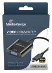 MediaRange USB-C na VGA čierna / Adaptér / Full HD 60 Hz / pozlátené kontakty / 20 cm (MRCS229)