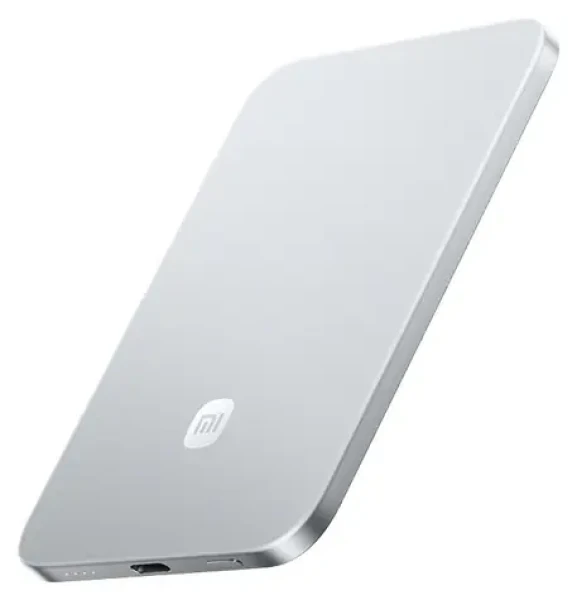 XIAOMI UltraThin Magnetic Power Bank 5000 Glacier Silver / Powerbanka / 5 000 mAh / 15W bezdrôtovo / 22,5W káblovo (74495)