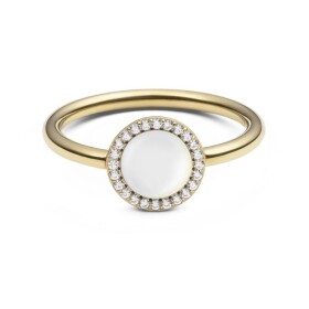 Daniel Wellington Pozlátený prsteň s perleťou a kryštálmi Audrey DW0040129 58 mm