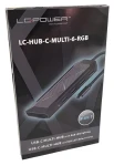 LC-Power LC-HUB-C-Multi-6-RGB čierna / USB hub / USB-C 3.2 Gen 2 / 3× USB-A 3.2 / HDMI 4K/30Hz / RJ45 / PD 100W / RGB (LC-HUB-C-MULTI-6-RGB)