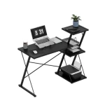 Mark Adler Leader 3.5 čierna / Pracovný stôl s policami / pravá aj ľavá montáž (MA-LEADER 3.5 BLACK)