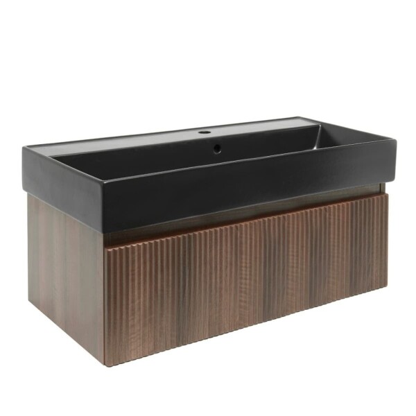 Kúpeľňová skrinka s umývadlom SAT Evolution 98x30x44,8 cm orech mat SATEVO100NAU2B SATEVO100NAU2B