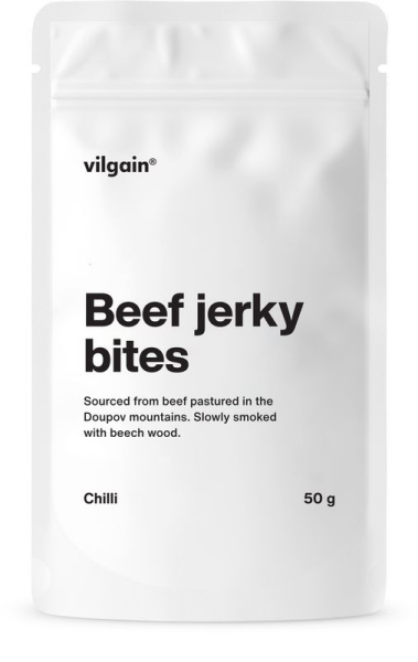 Vilgain Hovädzie jerky bites – 3× chilli 50 g