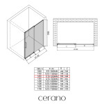 CERANO - Sprchové posuvné dvere Lantono - pravá - 8 mm - Soft-Close - chróm, mliečne sklo - 120x195 CER-663181