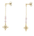 Pierre Lannier Hravé visiace náušnice so svetlo ružovými korálkami Australe BJ22A6251