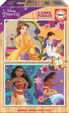 Educa Drevené puzzle Disney princeznej