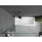 MEXEN/S - Next L vaňová zástena FIX 100 x 150, transparent, grafit kartáčovaná 895-100-000-03-00-66