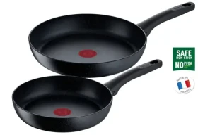 TEFAL Black Stone G28191 čierna / Sada panvíc / 2 ks / 24 cm + 28 cm / Mineralia + / indukcia (G28191)