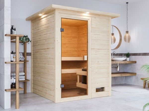 Domáca fínska sauna (6160) Karibu Sandra, rozmery š. 145 × h. 145 × v. 187 cm
