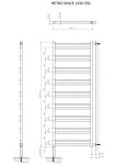 SAPHO - METRO SPACE vykurovacie teleso 550x1430 inštalácia v priestore, čierna mat IR438B