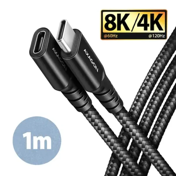 Axagon BUCM32-CF10AB SPEED Dátový kábel USB-C 3.2 (M) - USB-C (F) 240W 1m čierna (BUCM32-CF10AB)