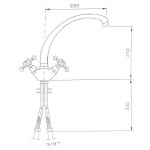 SAPHO SAPHO - ANTEA stojánkova drezová batéria s vysokou hubicou, výška 265, bronz 3116