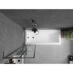 MEXEN/S - Next L vaňová zástena FIX 50 x 150, čierna vzor, grafit kartáčovaná 895-050-000-03-77-66