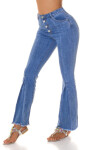 Sexy Highwaist flared Jeans with decorative seam denimblue 36