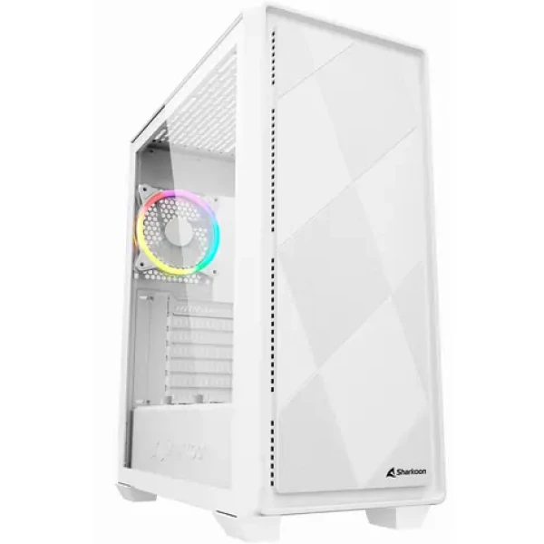 Sharkoon VS8 RGB biela / ATX / 2x USB 3.0 / 1x USB-C / 3x 120mm / bez zdroja / priehľadná bočnica (4044951039098)