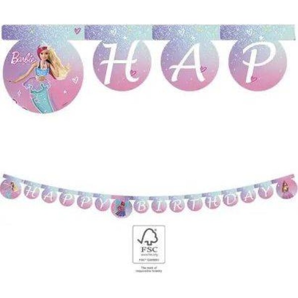Girlanda Barbie, narodeniny, 2 m - Procos - Procos